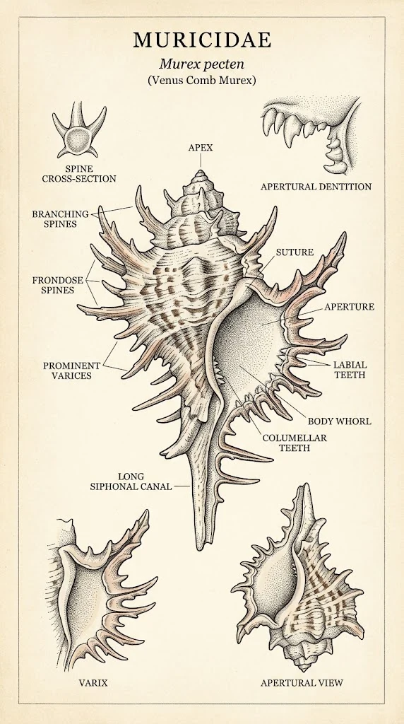 Murex Shells (Muricidae): Spines, Varices, and Specimen Care
